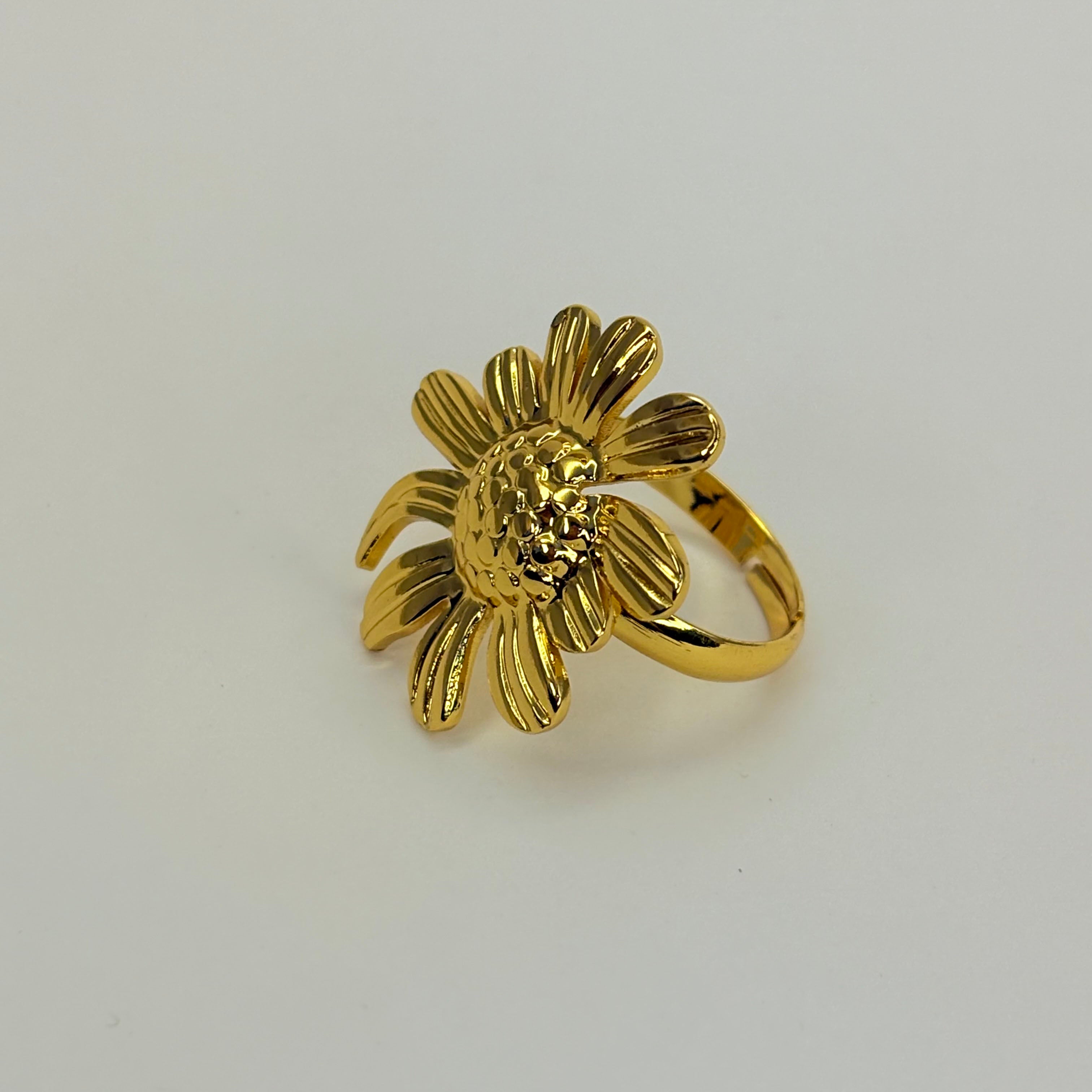 Golden Anti Tarnsih Sunflower Ring